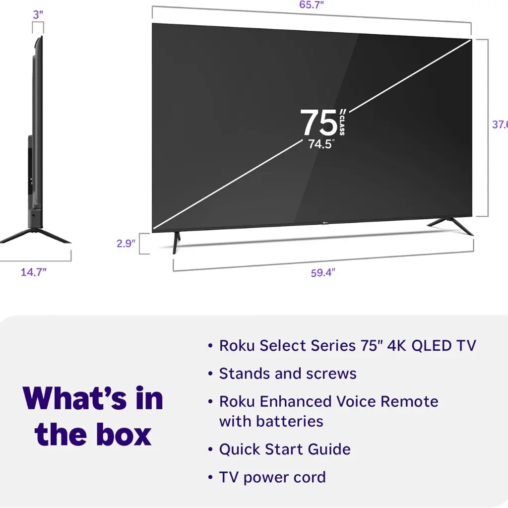 Roku 75-Inch Smart TV 2026 Review: Is This the Best 75 Inch Roku TV for Your Home? 4 75 inches